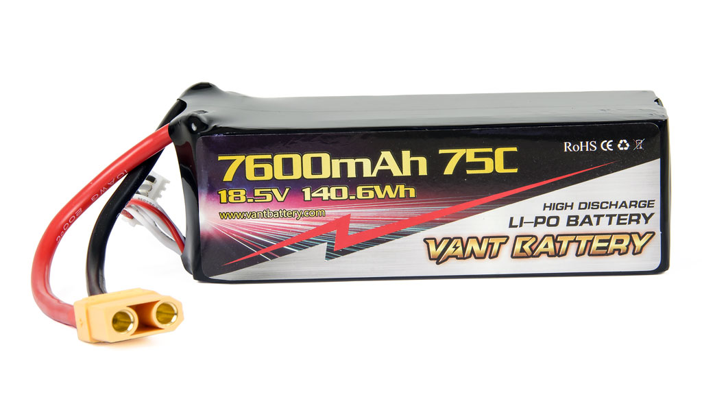 Vant Battery Lipo 7600mAh 75C 5S (18.5V) 001